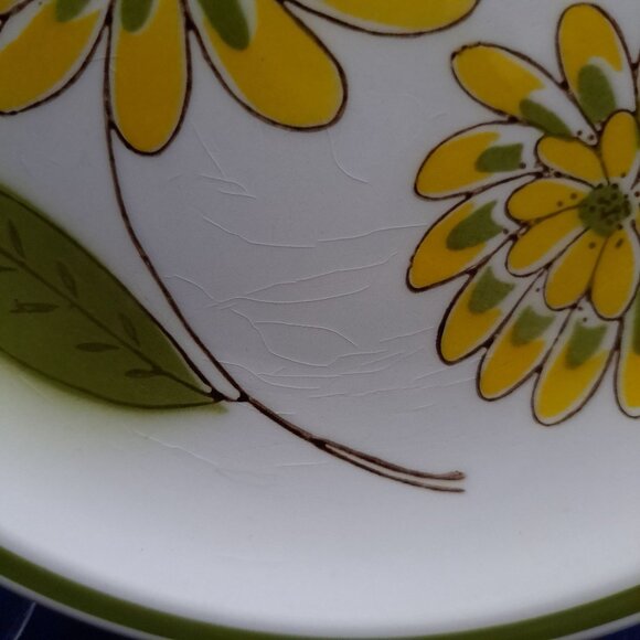 Mikasa Tampa Stone Salad Plate Yellow Green Floral Design Japan - Picture 2 of 8